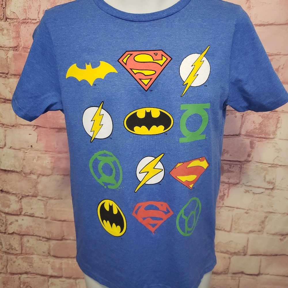 Justice League Graphic T-shirt Super Hero Symbols